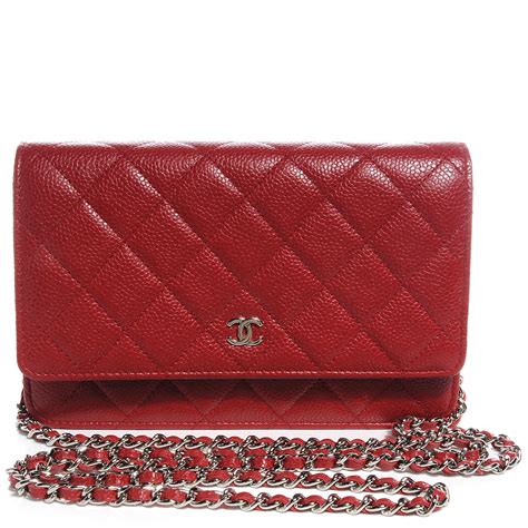 chanel caviar quilted wallet on chain woc red|Wallets on Chain .